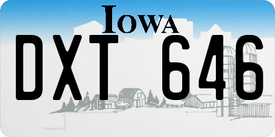 IA license plate DXT646