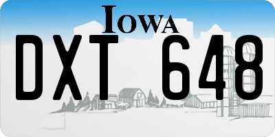IA license plate DXT648