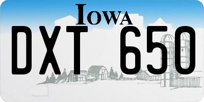 IA license plate DXT650