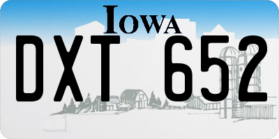 IA license plate DXT652