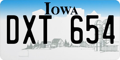 IA license plate DXT654