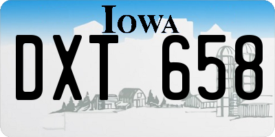 IA license plate DXT658