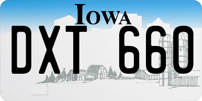 IA license plate DXT660