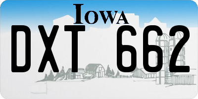 IA license plate DXT662