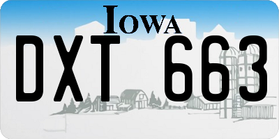 IA license plate DXT663