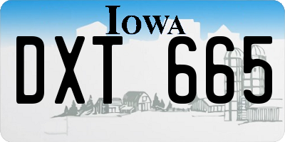 IA license plate DXT665