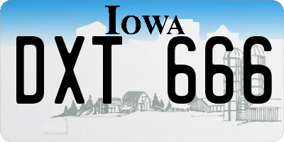 IA license plate DXT666