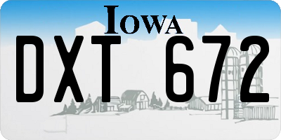 IA license plate DXT672