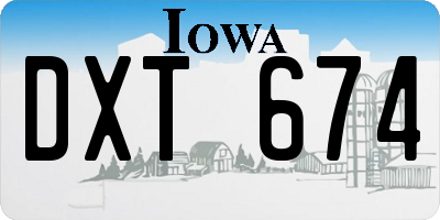 IA license plate DXT674