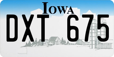 IA license plate DXT675