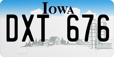 IA license plate DXT676