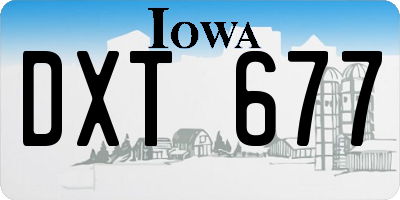 IA license plate DXT677