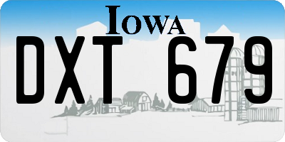 IA license plate DXT679