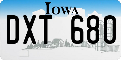 IA license plate DXT680