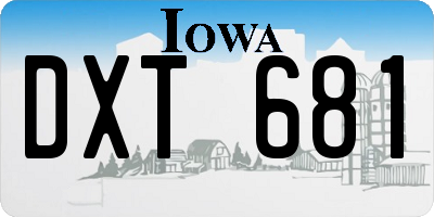 IA license plate DXT681