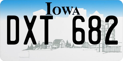 IA license plate DXT682