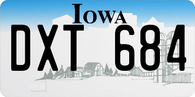 IA license plate DXT684