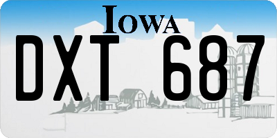 IA license plate DXT687