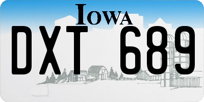 IA license plate DXT689