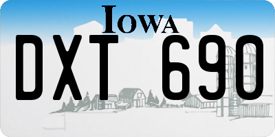 IA license plate DXT690