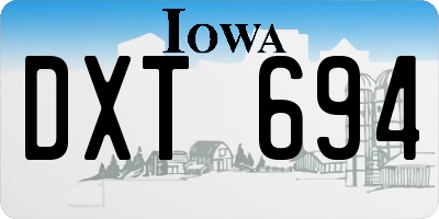 IA license plate DXT694