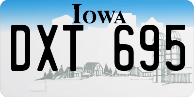 IA license plate DXT695