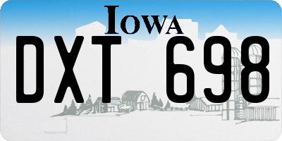 IA license plate DXT698