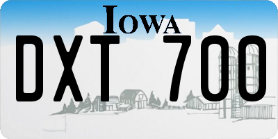IA license plate DXT700
