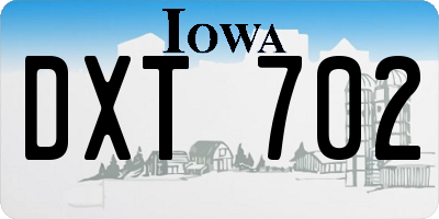 IA license plate DXT702