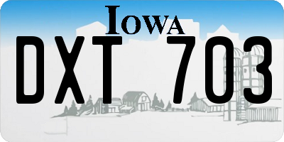 IA license plate DXT703