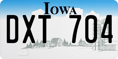 IA license plate DXT704