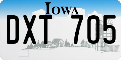 IA license plate DXT705