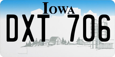 IA license plate DXT706