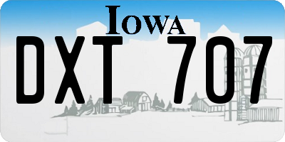IA license plate DXT707