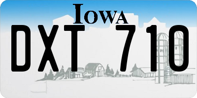 IA license plate DXT710