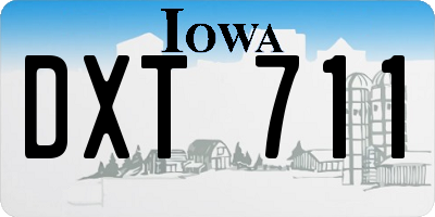 IA license plate DXT711