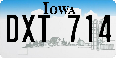 IA license plate DXT714