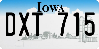 IA license plate DXT715