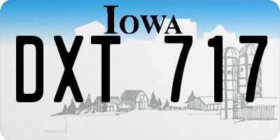 IA license plate DXT717