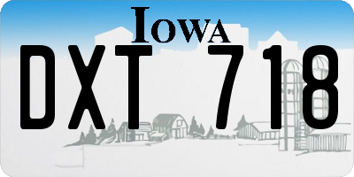 IA license plate DXT718