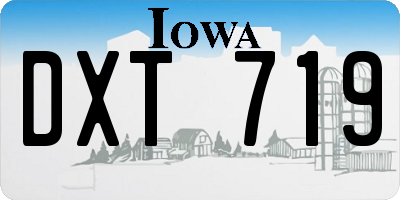 IA license plate DXT719