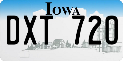 IA license plate DXT720