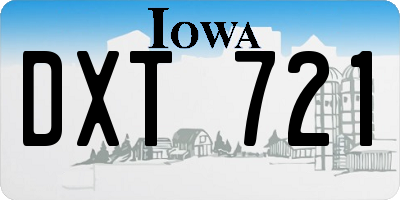 IA license plate DXT721