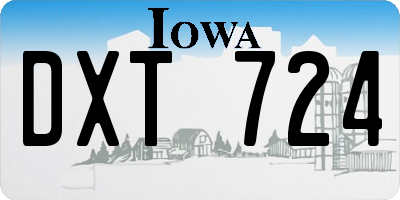 IA license plate DXT724