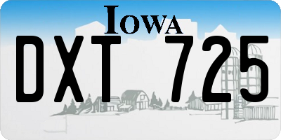 IA license plate DXT725