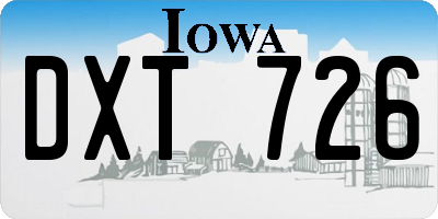 IA license plate DXT726