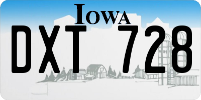 IA license plate DXT728