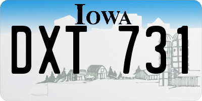 IA license plate DXT731