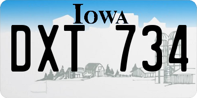IA license plate DXT734
