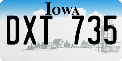 IA license plate DXT735